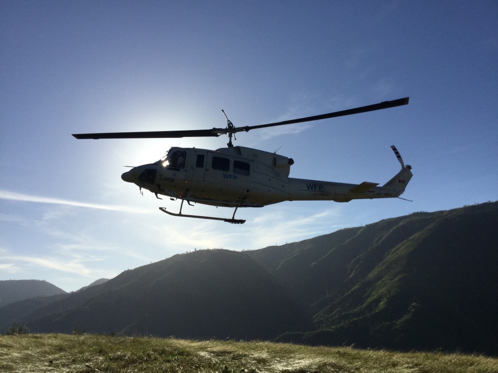 WFP Bell 212 in flight