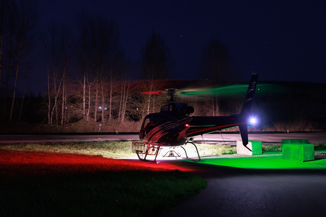 Helicopter night operations — nav lights
