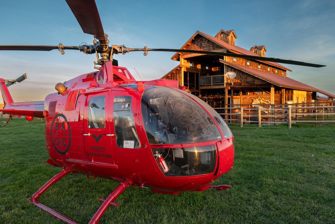BO105 at golden hour