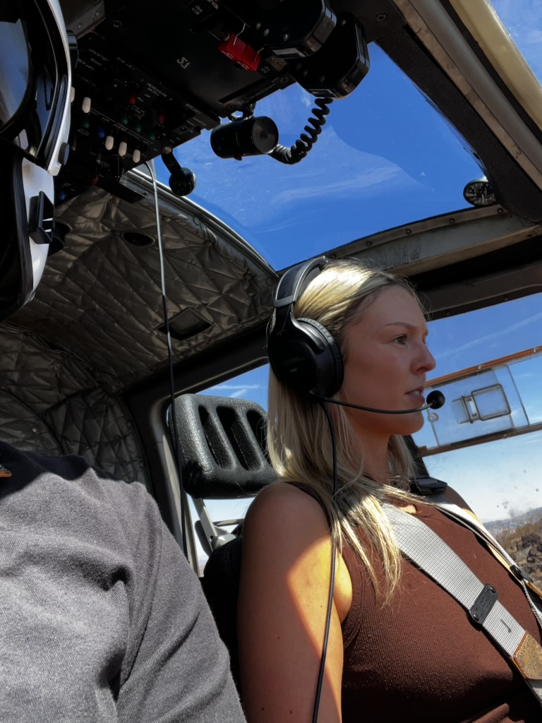 Student pilot in cockpit